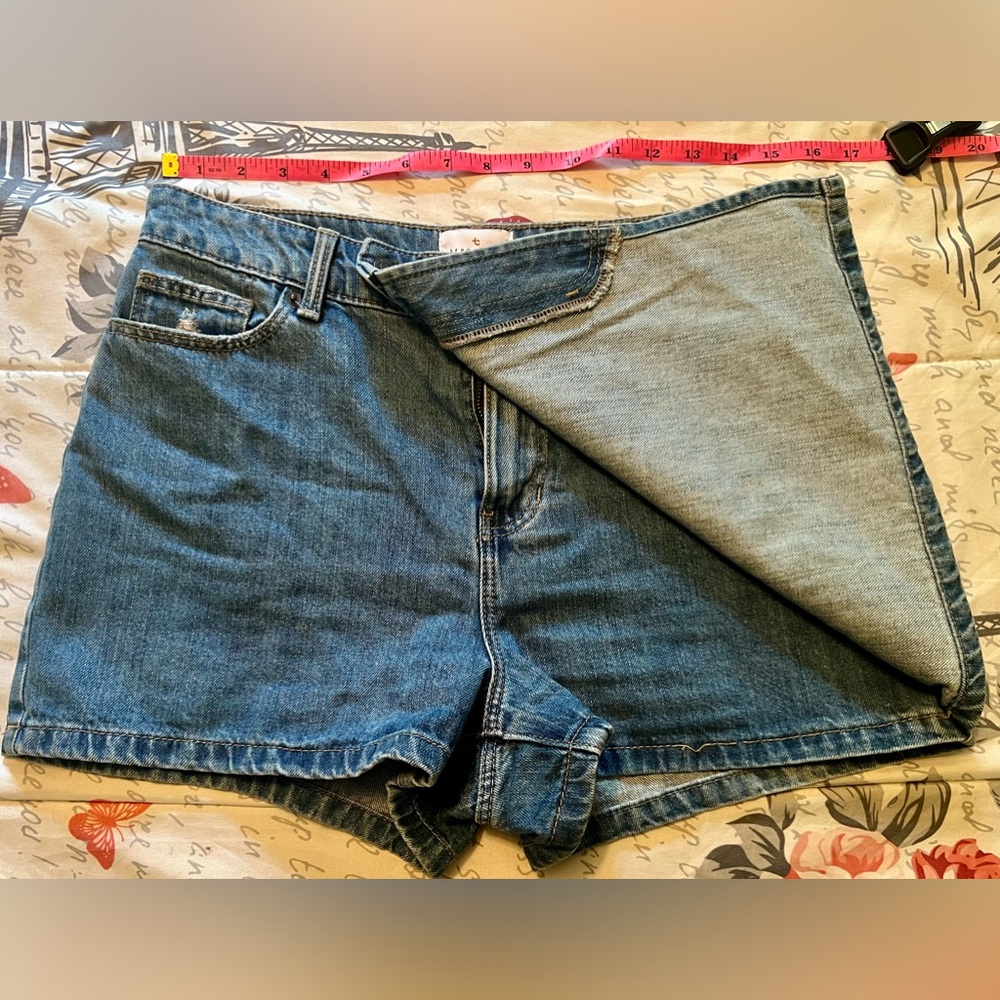 Women’s True Craft size 8 Denim Blue Jean Skort Medium Wash w/ Light Distressing - Picture 9 of 16